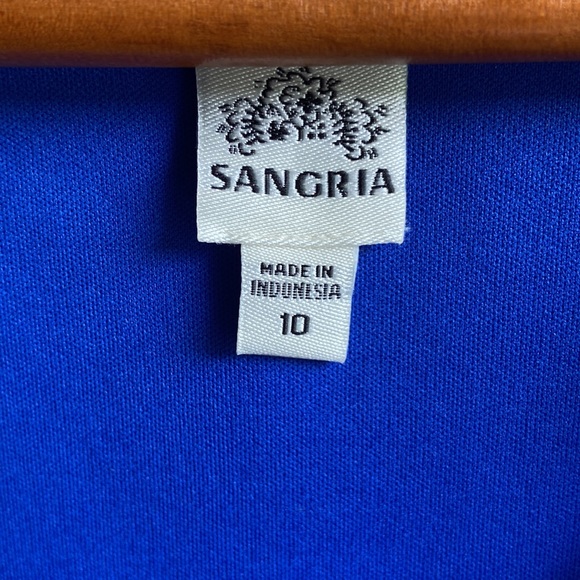 SANGRIA Blue Tiered Ruffle Dress Size 10 - Picture 5 of 9